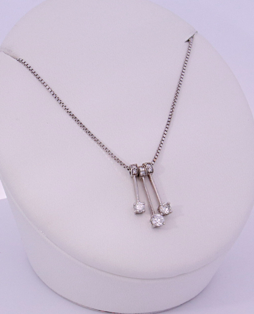 14K White Gold Diamond Necklace – 8589