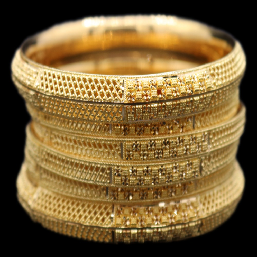 22K Gold Bangle Set, XS (18) – SW22104 image 2 of 2