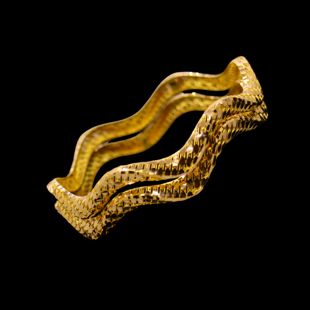21K Gold Bangle Set, L (21) – SW26834 image 2 of 2