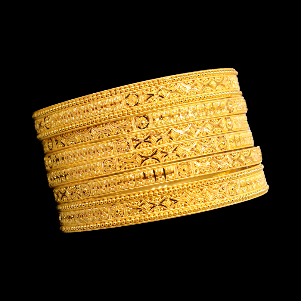 22K Gold Bangle Set, M (20) – SW21735 image 2 of 2