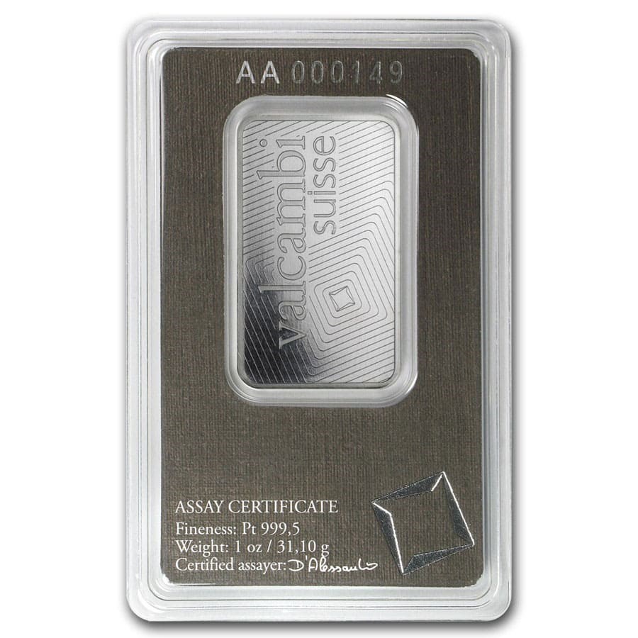 Valcambi 1 oz Platinum Bar – SW15349 image 3 of 5