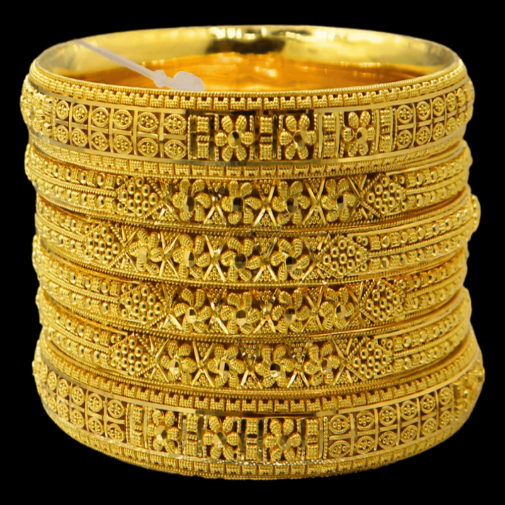 22K Gold Bangle Set, S (19) – SD31985