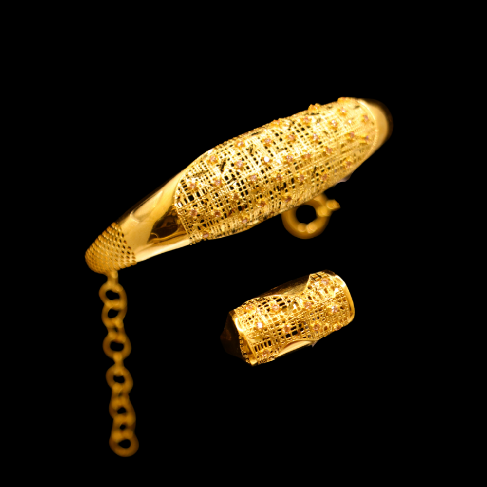 21K Gold Bangle & Ring – SB28021 image 2 of 2