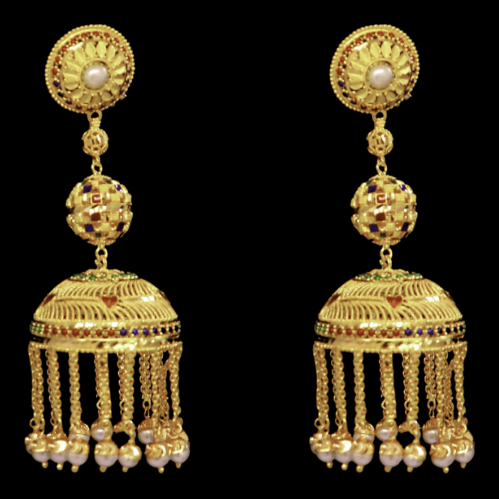 22K Gold Stud Drop Earrings – SW32644