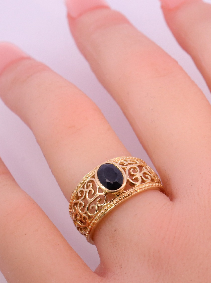 14K Yellow Gold Diamond Ring - 40255, 4