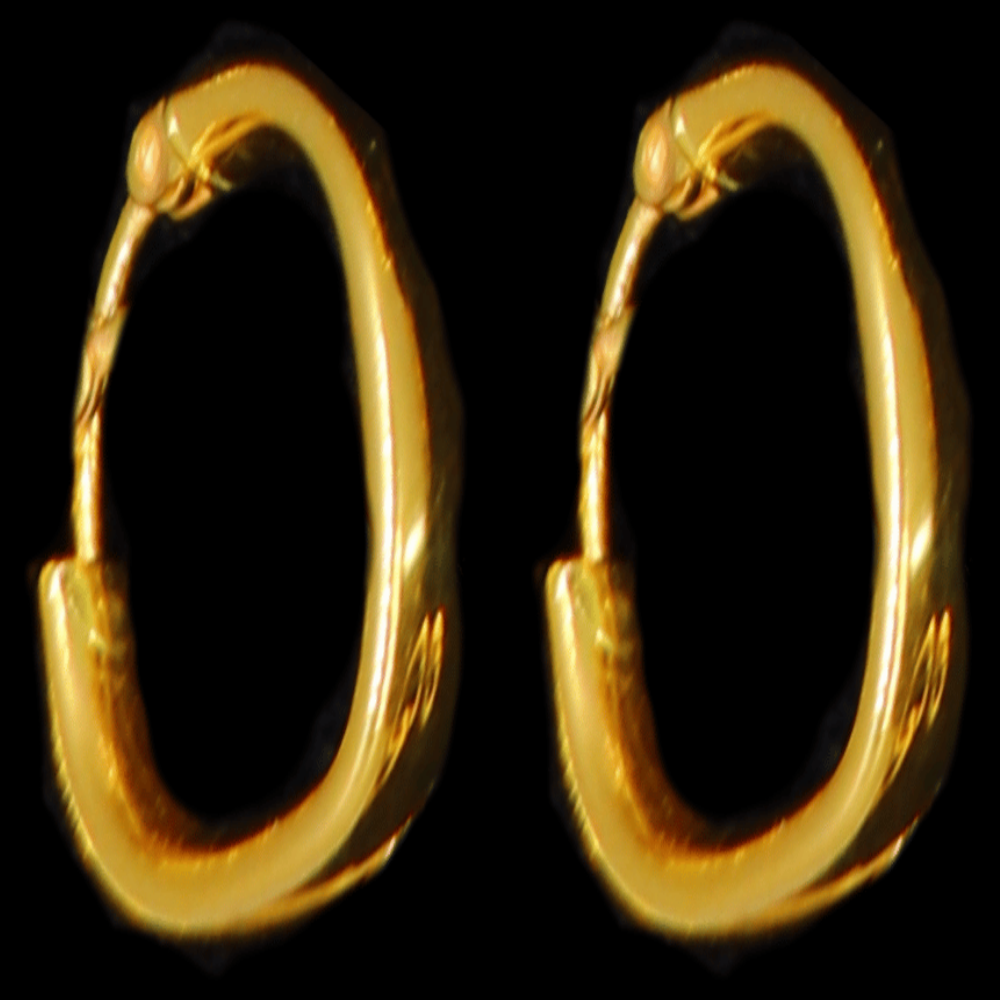 21K Gold Stud Drop Earrings - SW32976