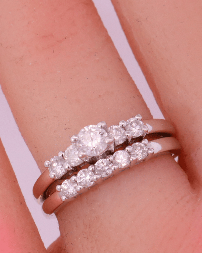 14K White Gold Diamond Bridal Set - SW22565, 7