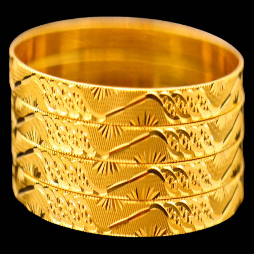 22K Gold Bangle Set, XS (18) – SB27789
