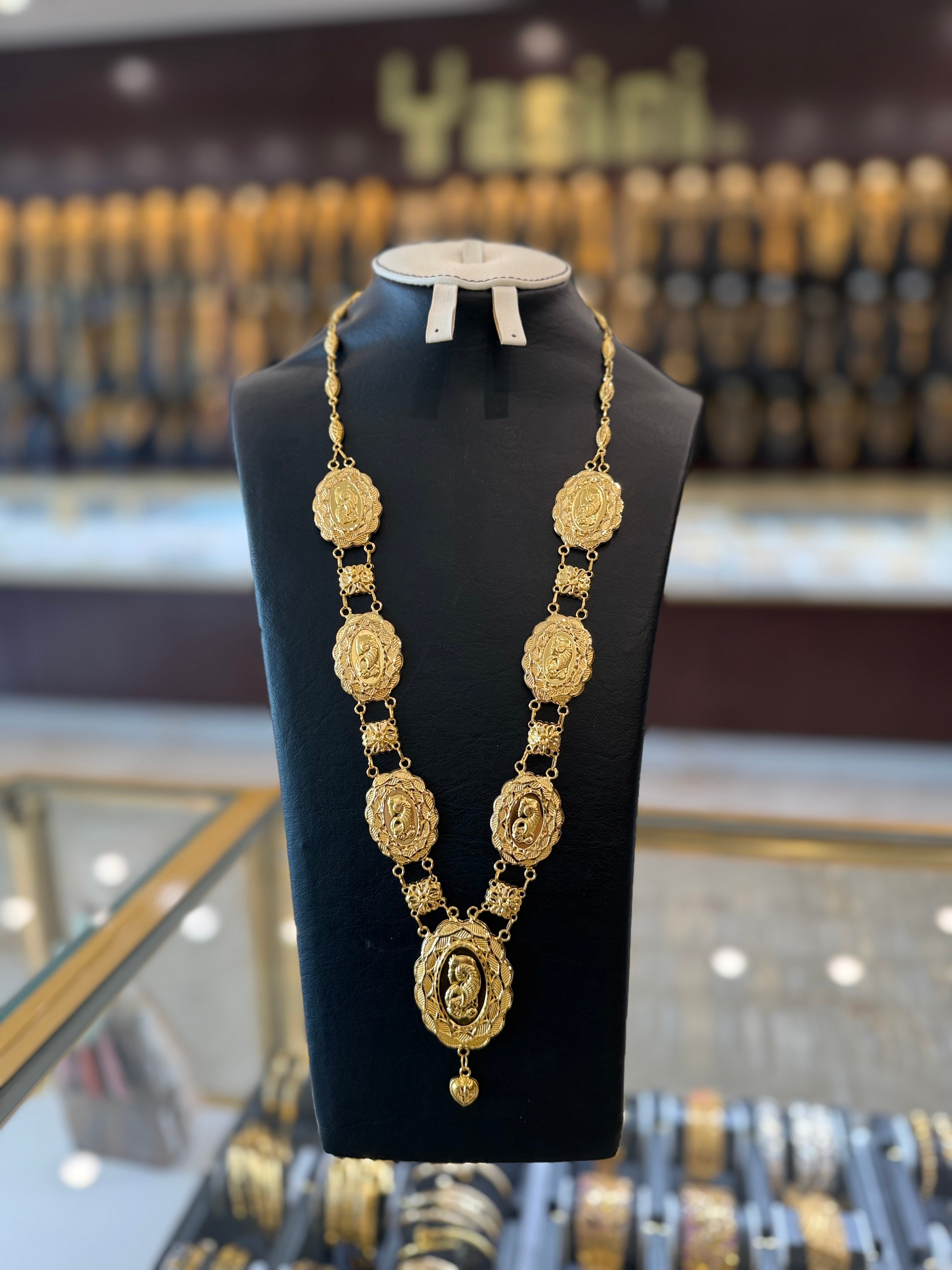 21K Gold Long Necklace - FL31418