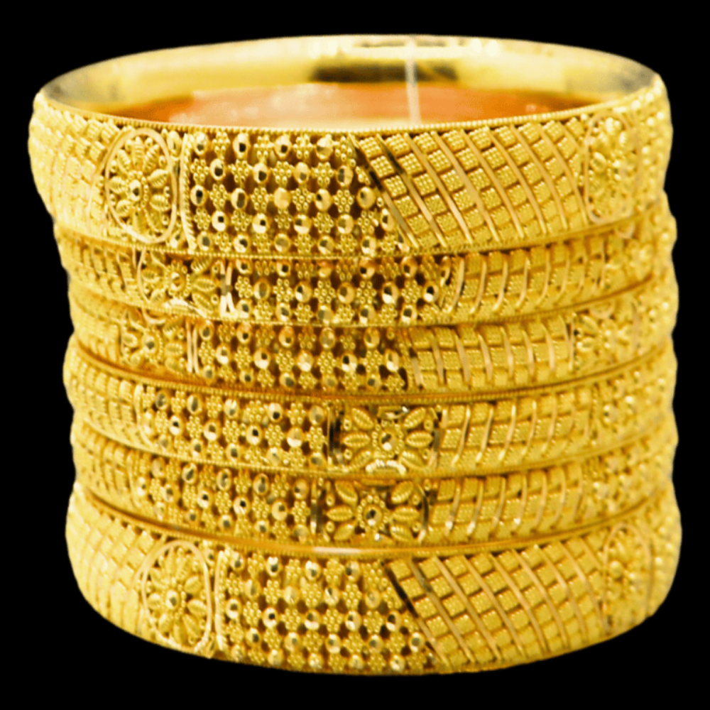 22K Gold Bangle Set, XS (18) – SD31992