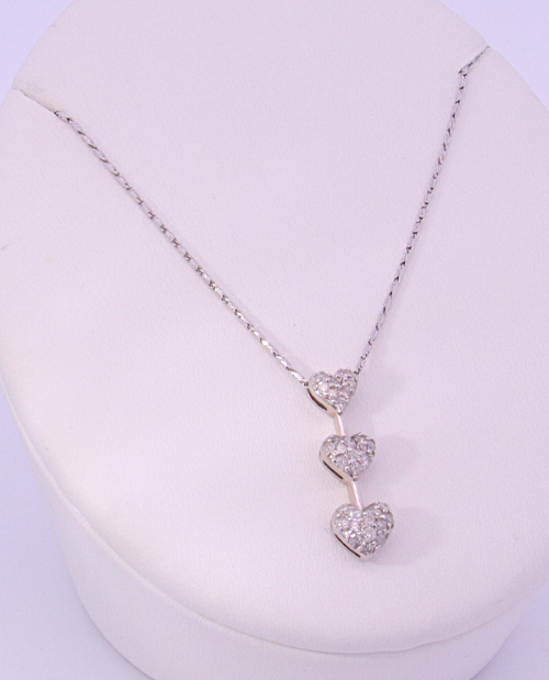 10K White Gold Diamond Necklace – 36366