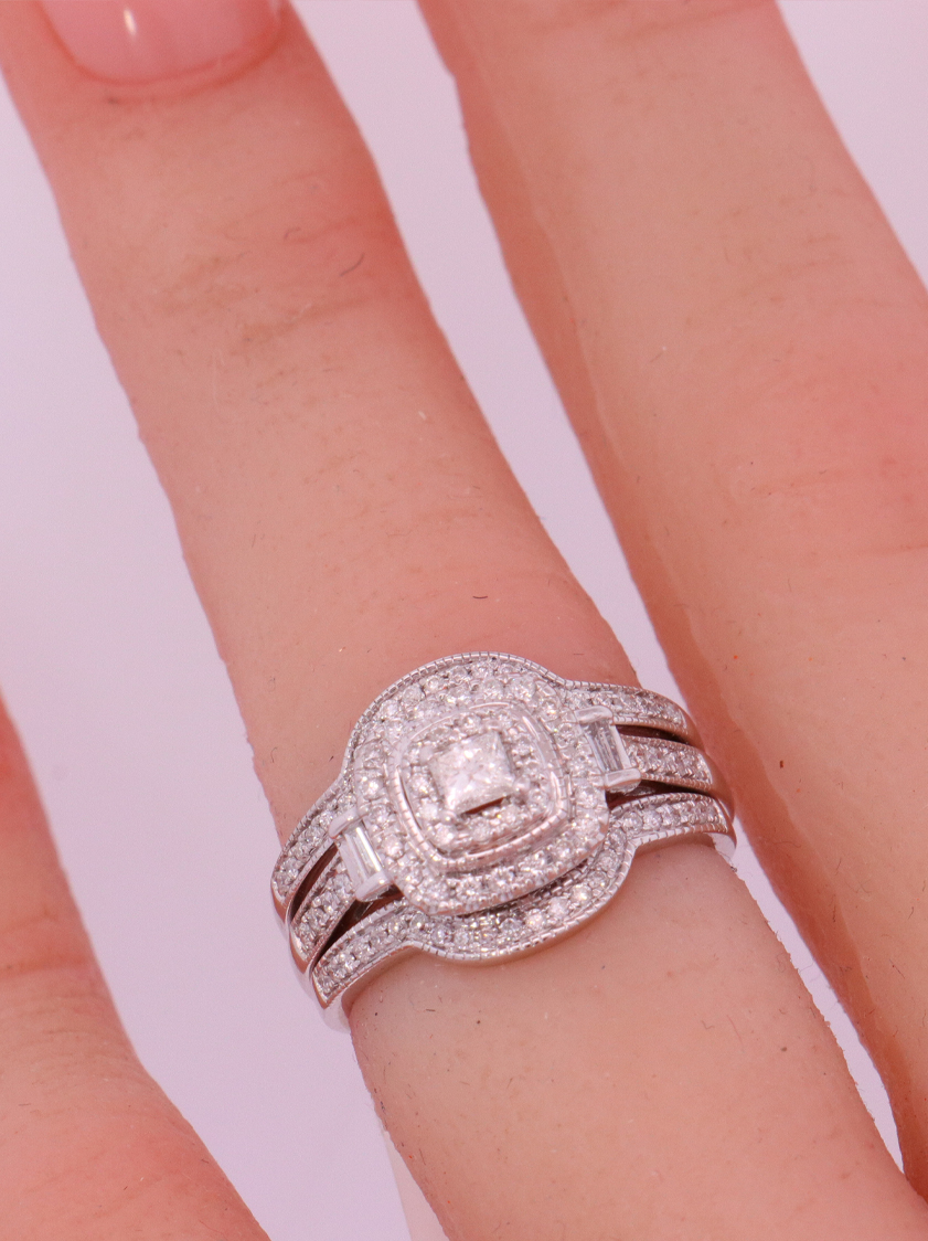 14K White Gold Diamond Ring – SW21709