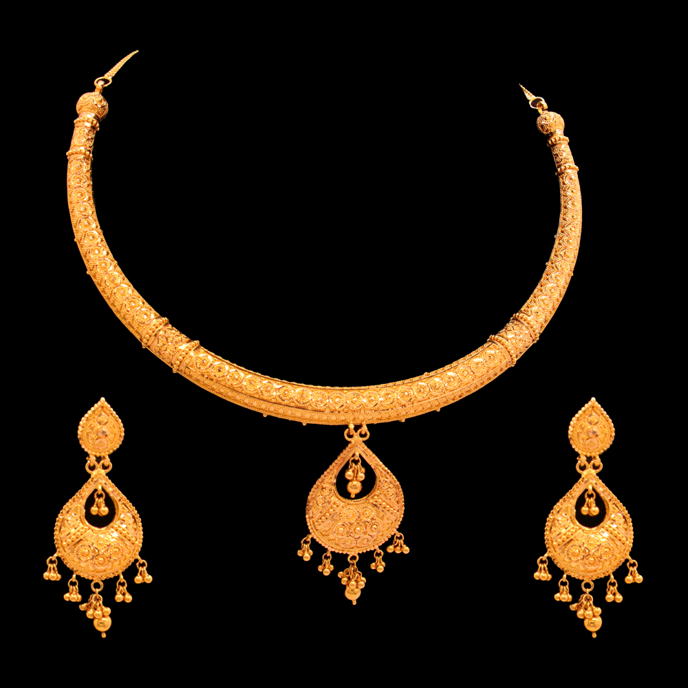22K Short Necklace Set – SW22151 image 2 of 2