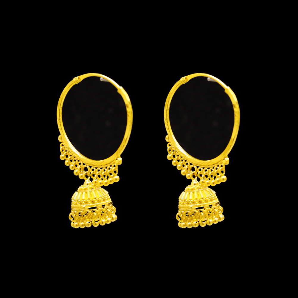 22K Gold Stud Drop Earrings - SW29454
