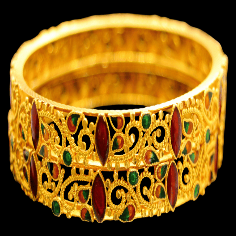 22K Gold Bangle Set (S)