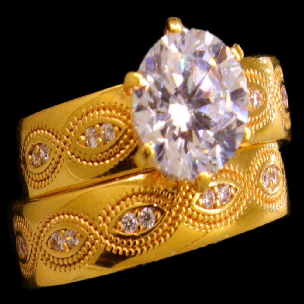 21K Gold Bridal Ring Set