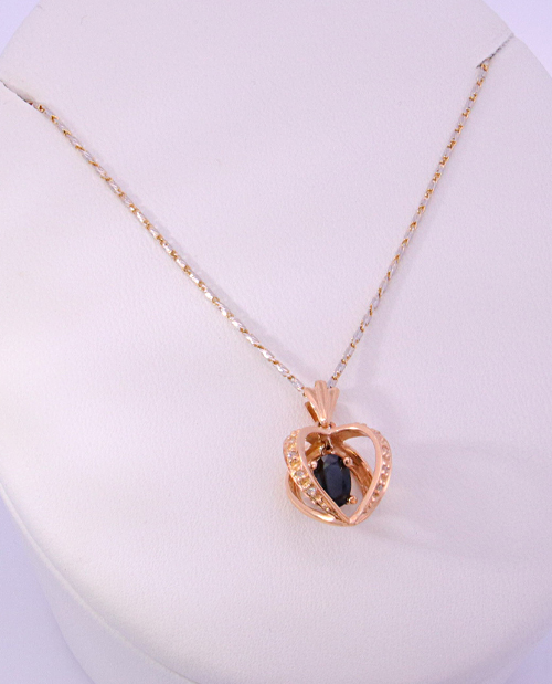 Diamond Necklace with Sapphire