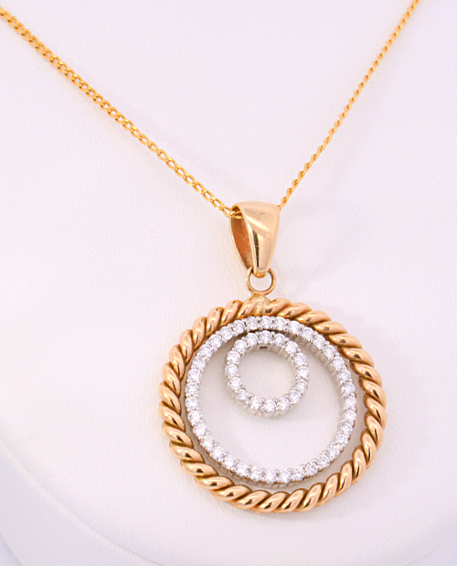 14K White Gold Diamond Necklace – 8578
