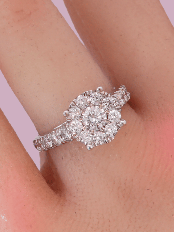 14K White Gold Diamond Ring - SW30557, 13