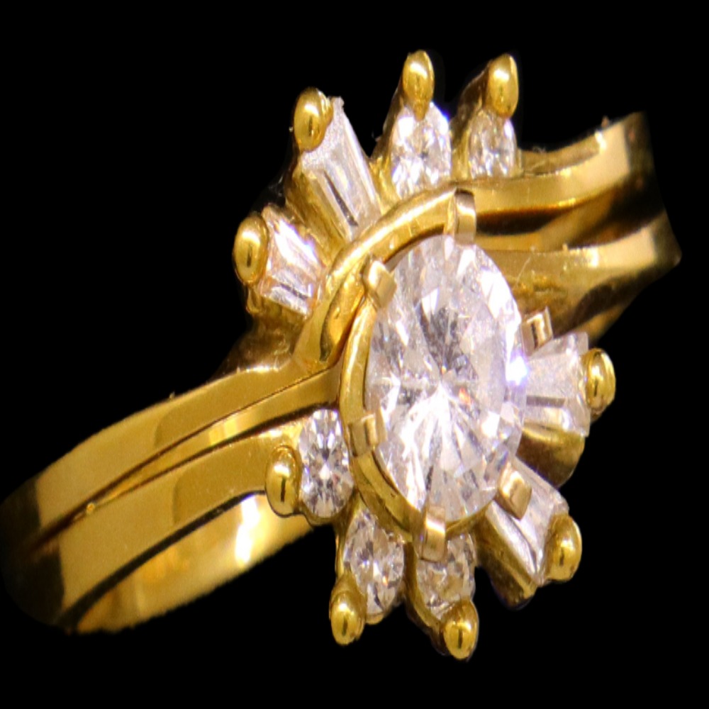18K Gold Bridal Ring Set