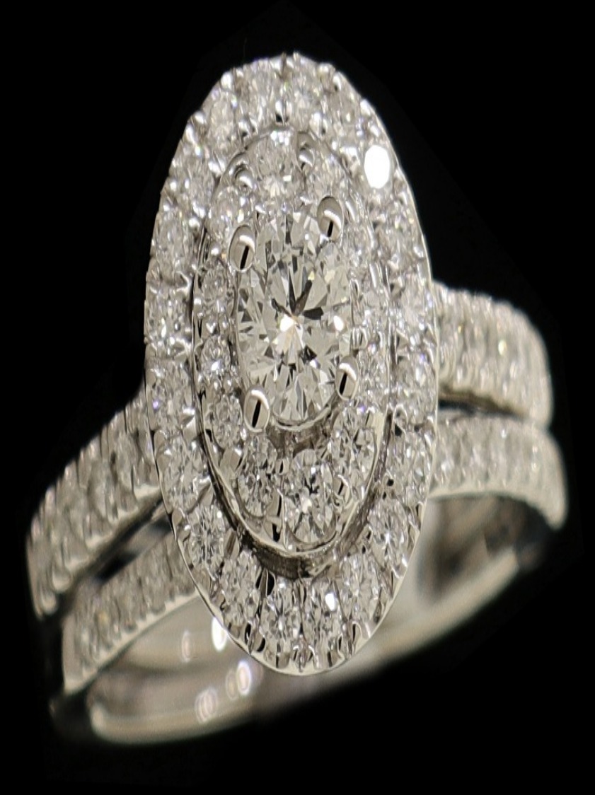 14K White Gold Diamond Bridal Set – 20587 image 2 of 2