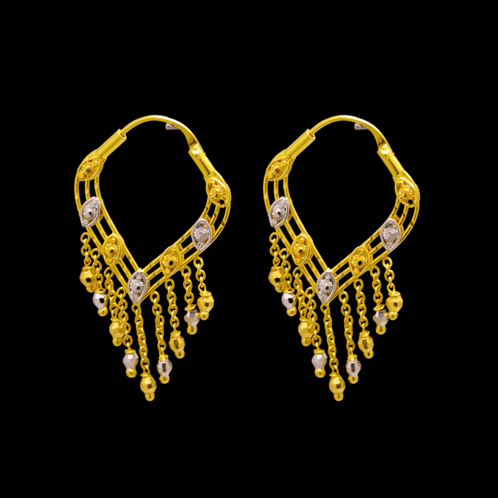 22K Gold Stud Drop Earrings – SW29455
