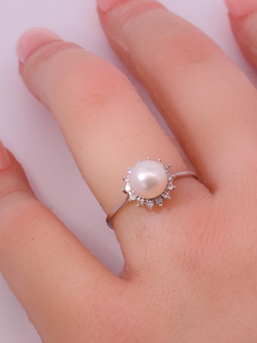 14K White Gold Diamond Ring – SW13921