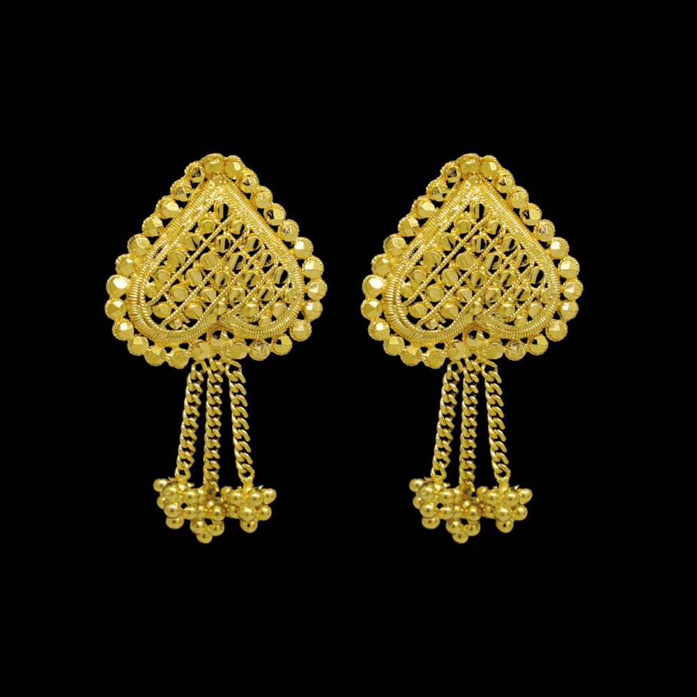 22K Gold Stud Drop Earrings - SW29248