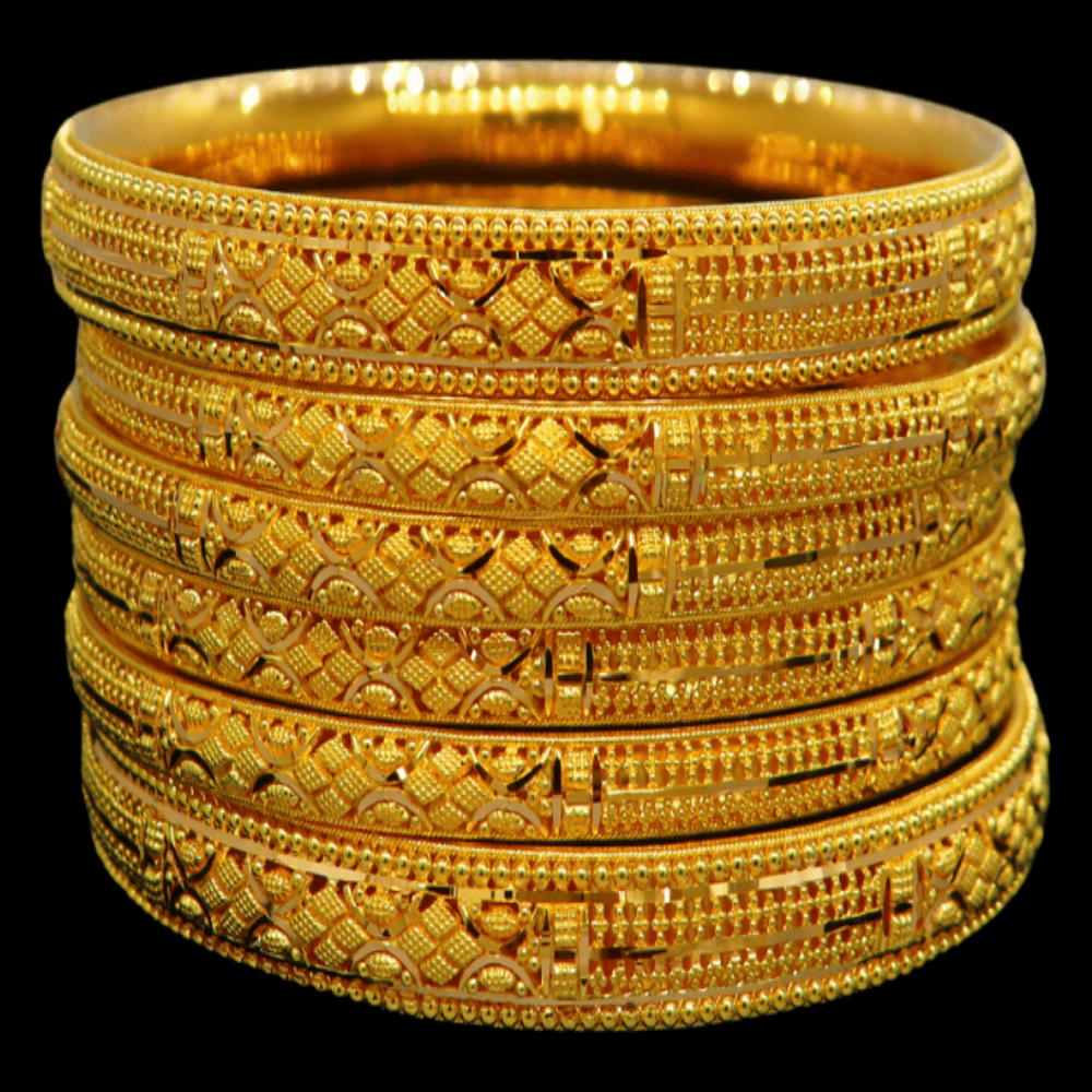 22K Gold Bangle Set, M (20) – SW33439