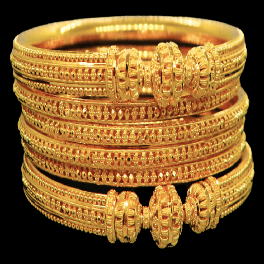 22K Gold Bangle Set, M (20) – SW33438