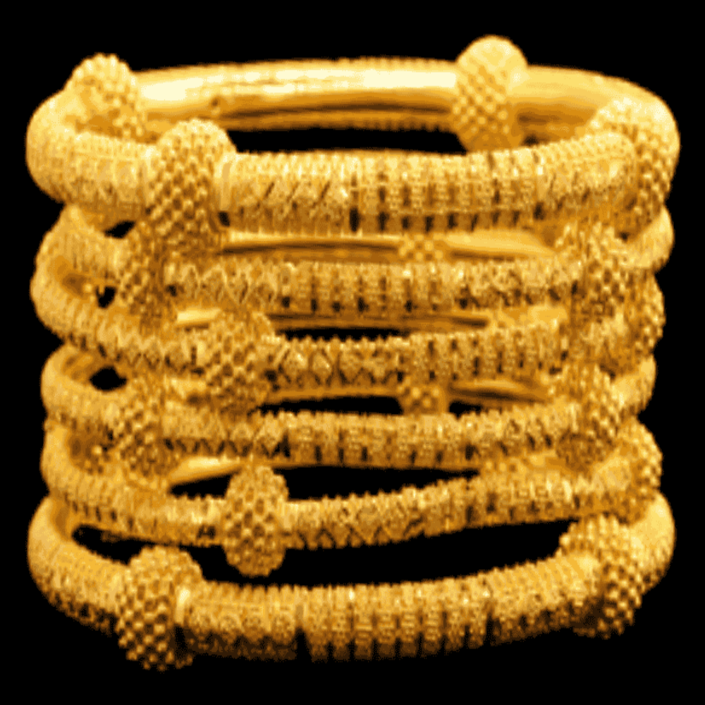22K Gold Bangle Set, XS (18) – SB23294