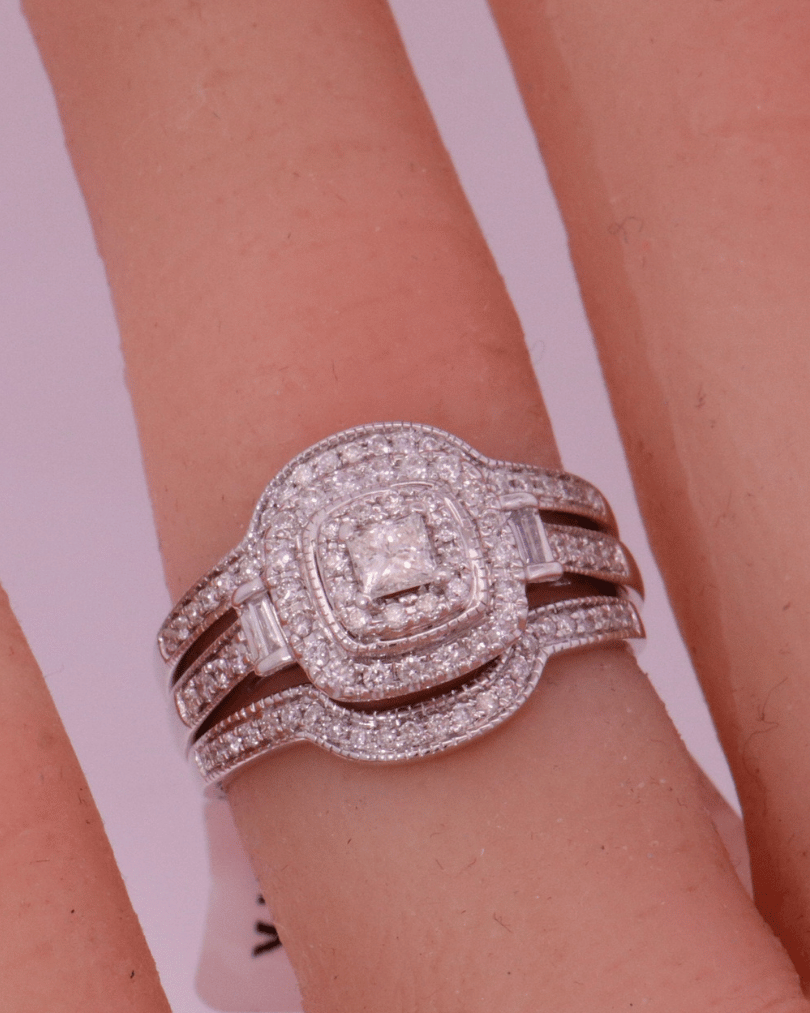 14K White Gold Diamond Bridal Set - SW22575, 12