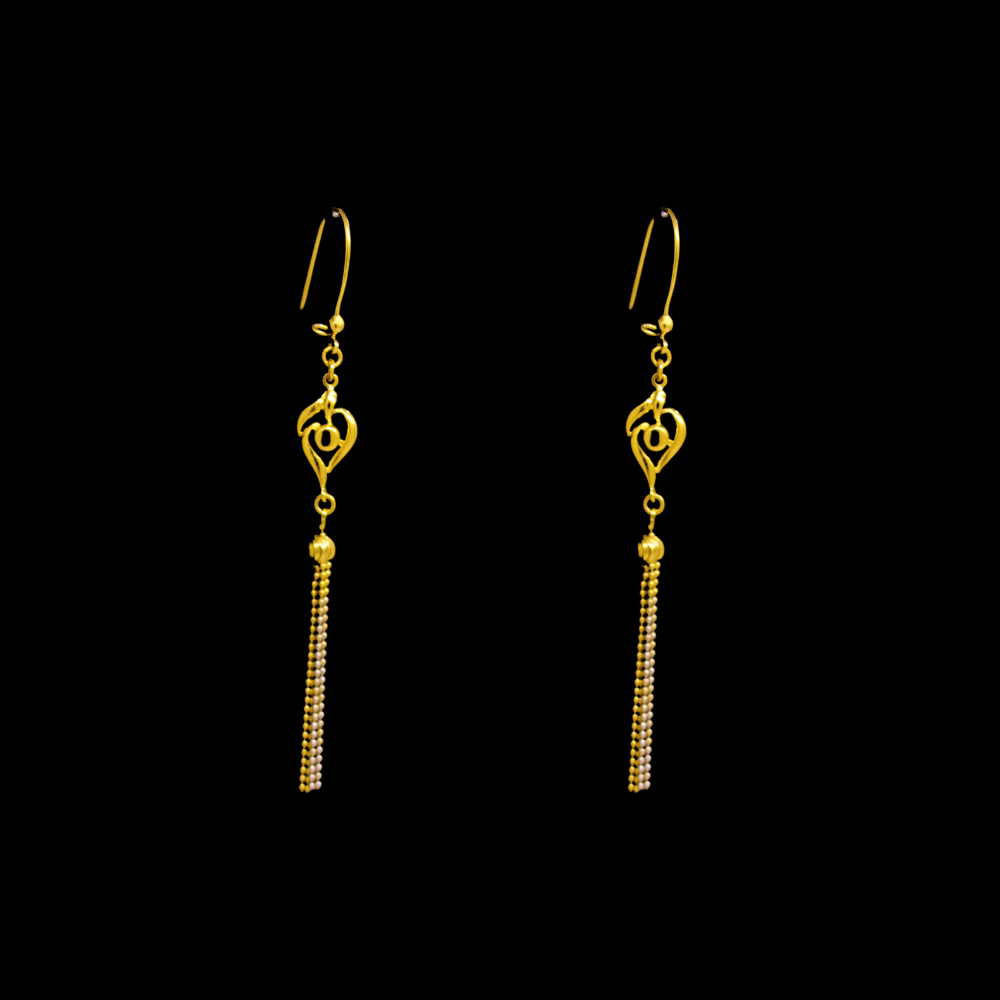 21K Gold Stud Drop Earrings - SW29448