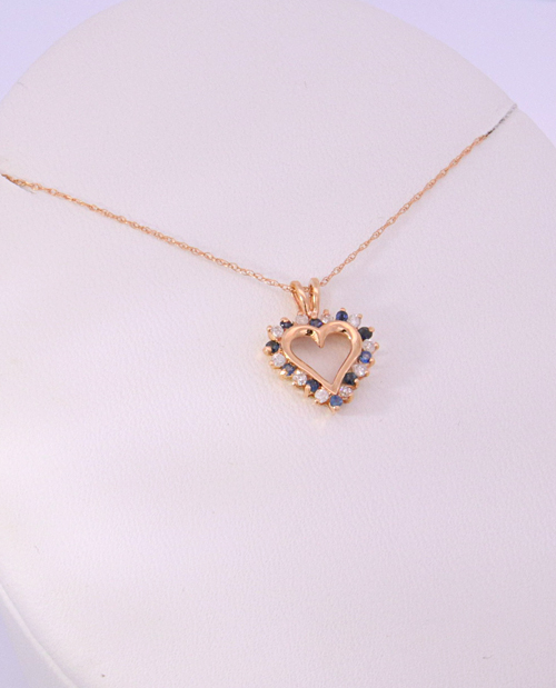 Diamond Necklace with Sapphire