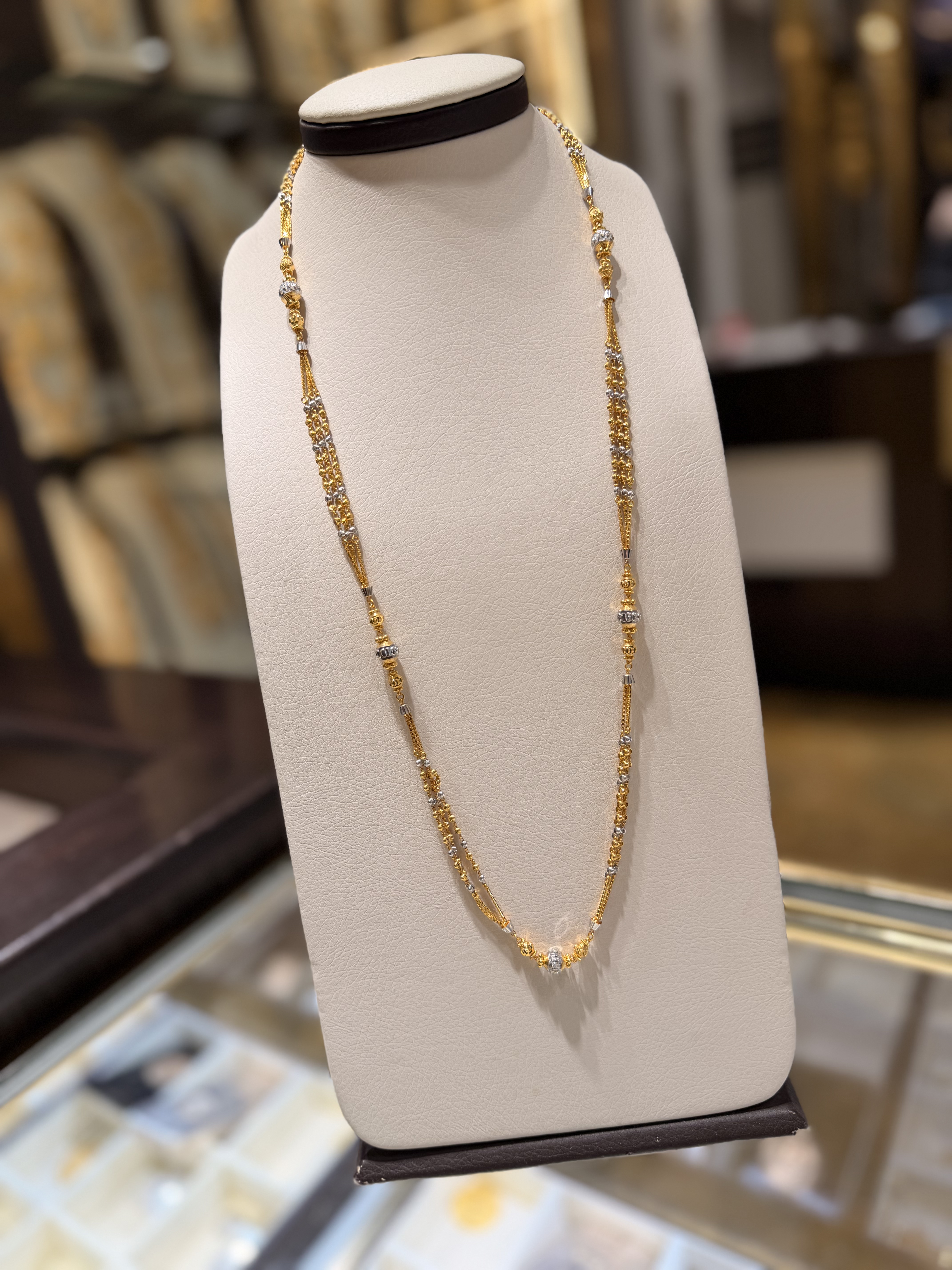 22K Gold Long Necklace - SB31882
