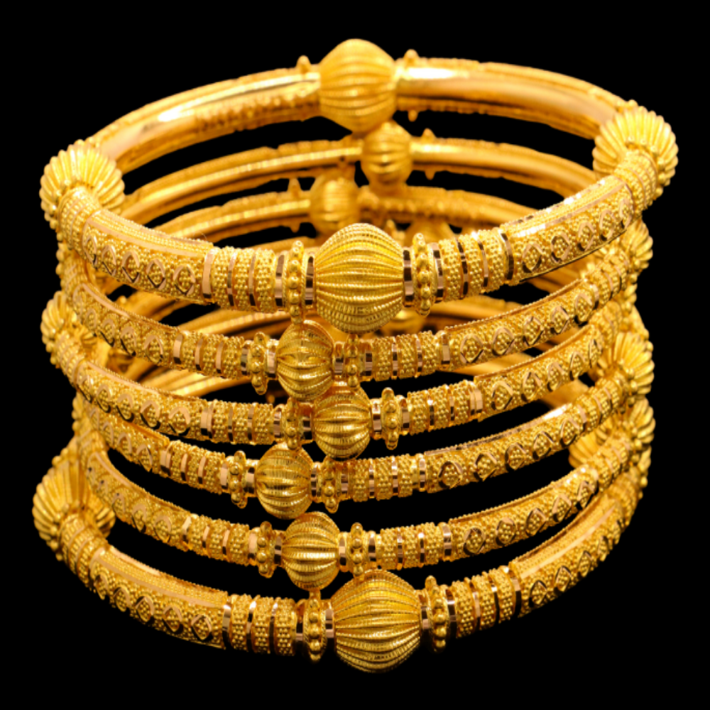22K Gold Bangle Set, S (19) – SB23288