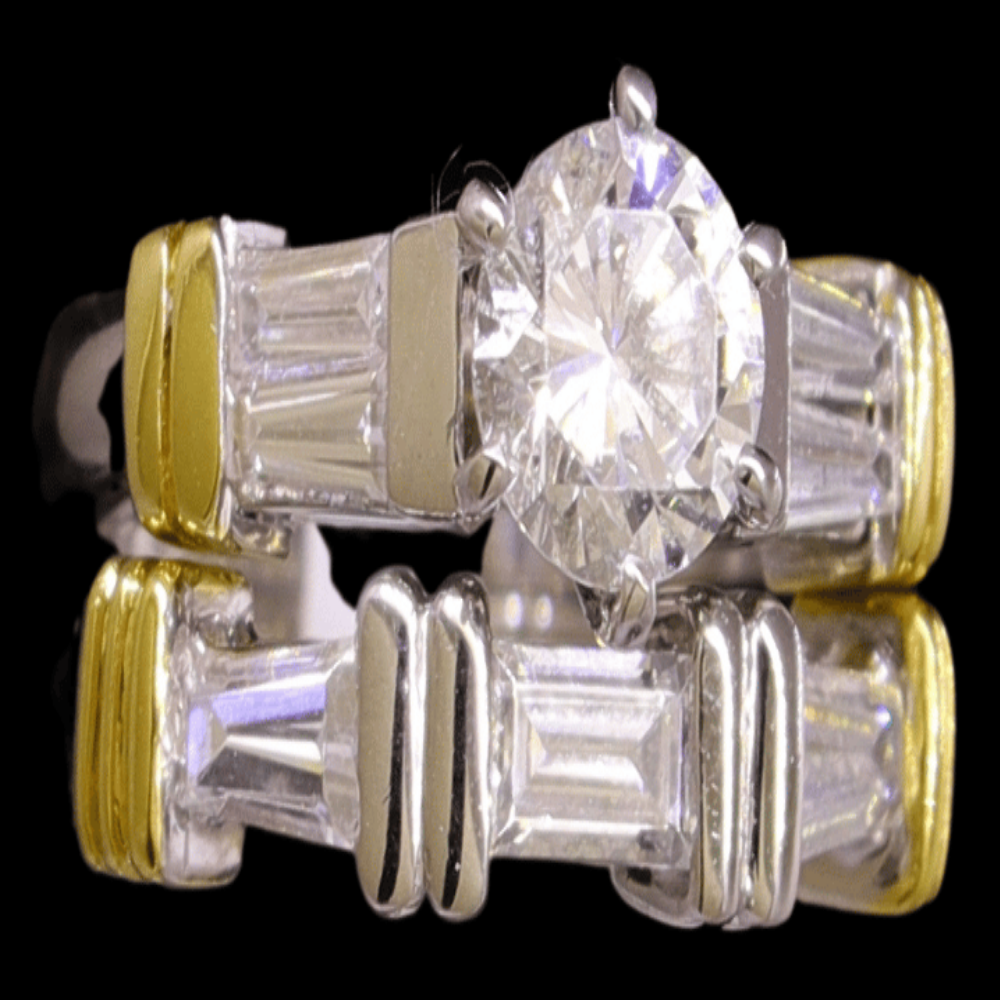 18k White Gold Bridal Ring Set
