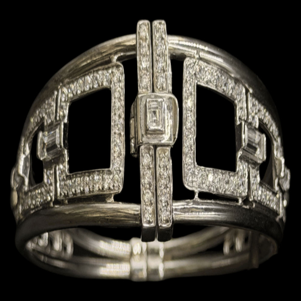 18K White Gold Bangle Bracelets