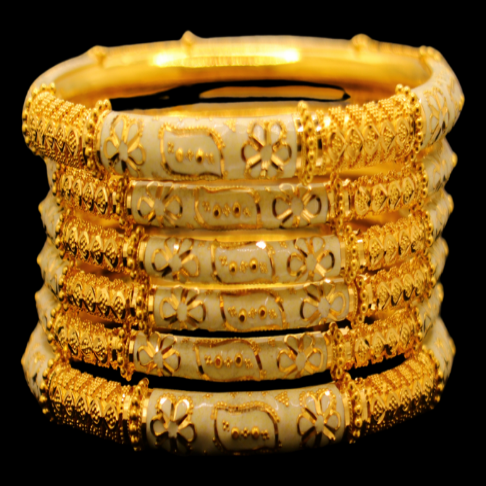 22K Gold Bangle Set, XS (18) – SB27786
