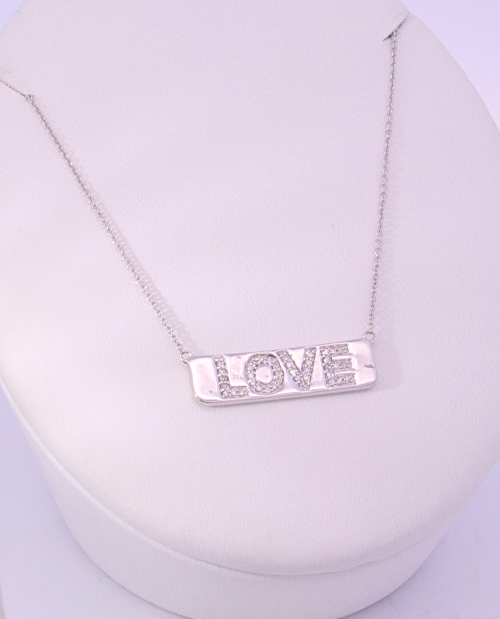 10K White Gold Diamond Necklace – 36365