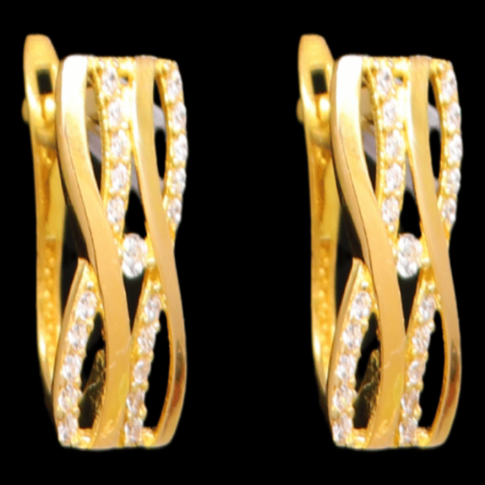 21K Gold Stud Drop Earrings - SW32654