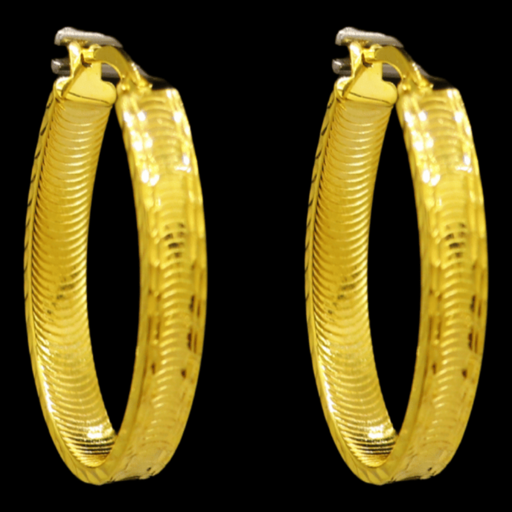 21K Gold Stud Drop Earrings - SW30951