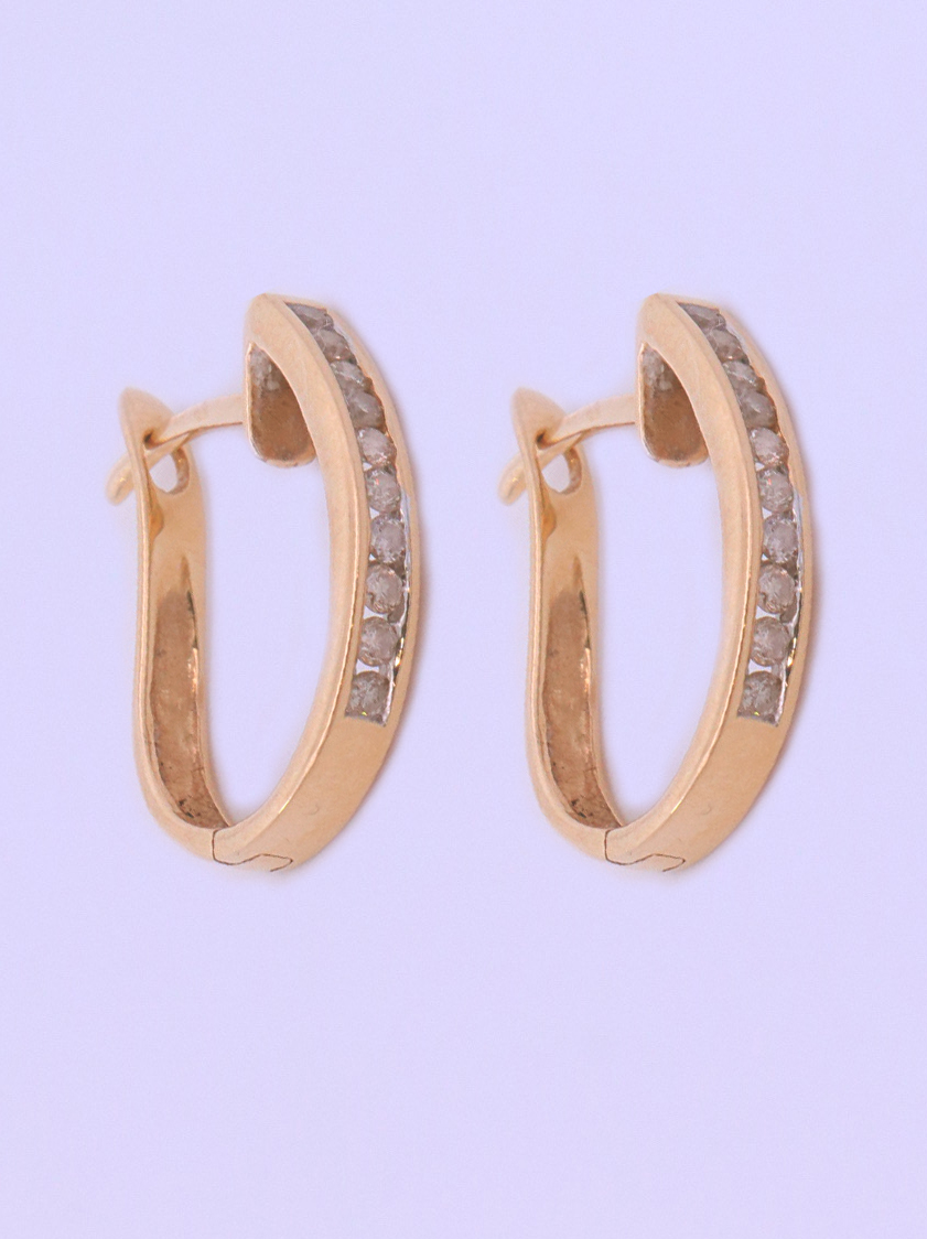 14K Yellow Gold Diamond Earrings – SW14097