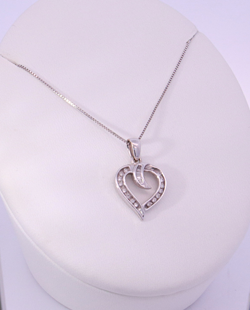 14K White Gold Diamond Necklace – SW14110