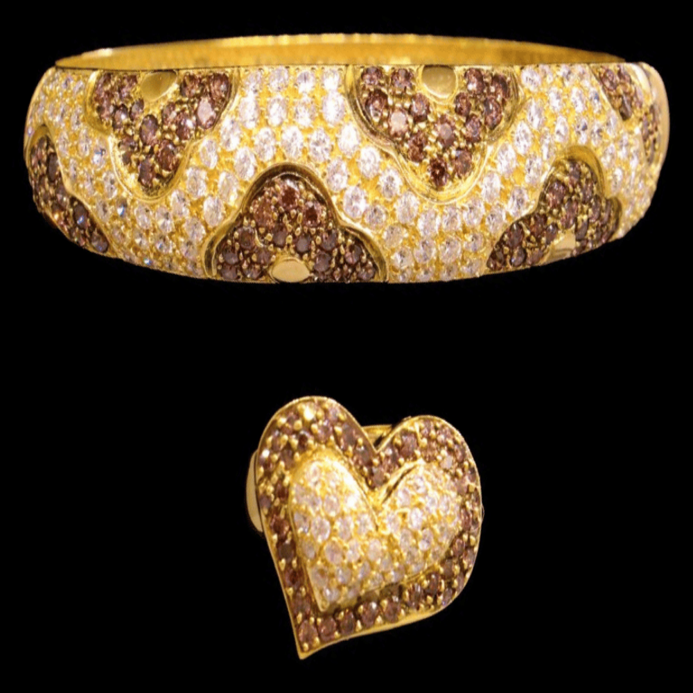 18K Gold Bangle with matching ring