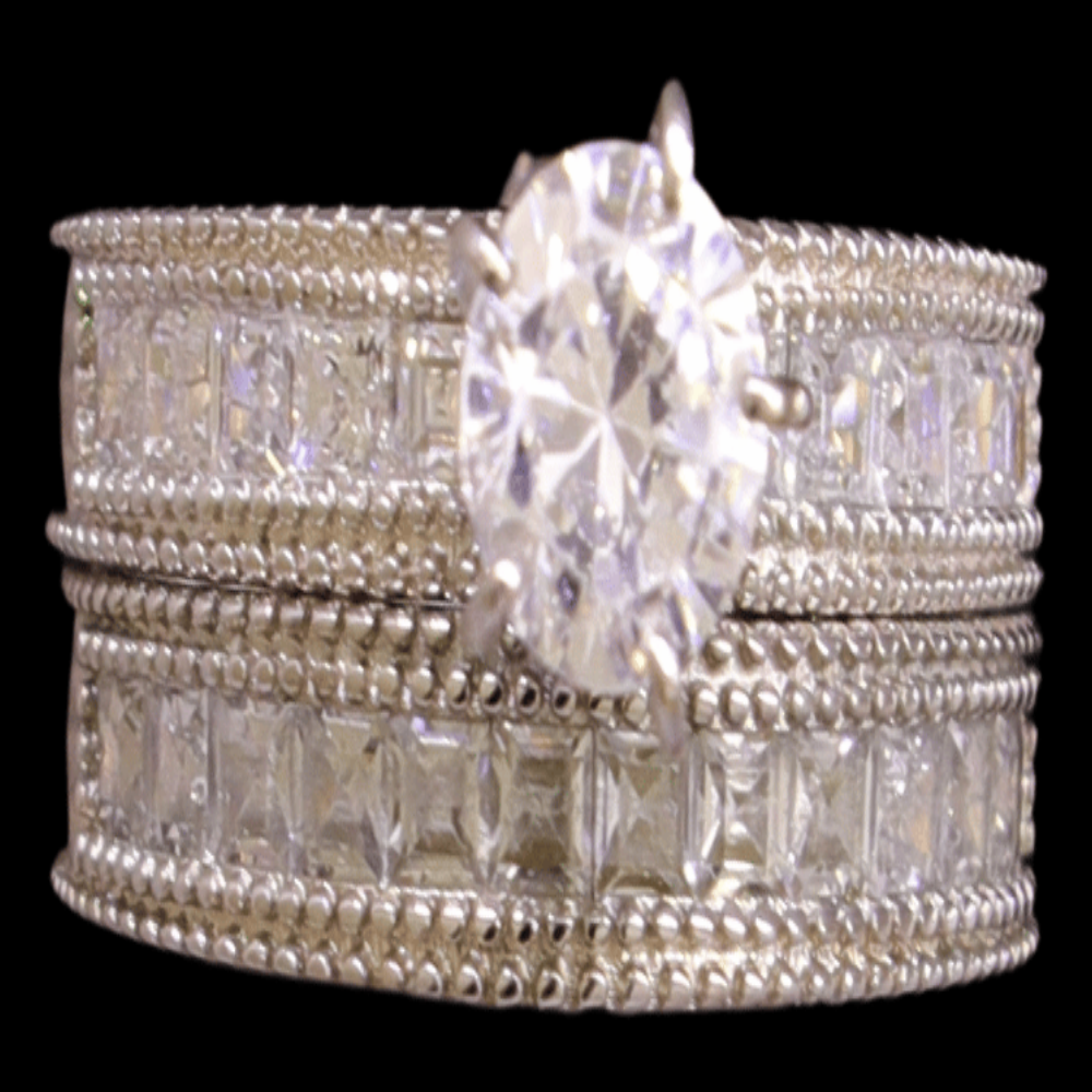 18k White Gold Bridal Ring Set