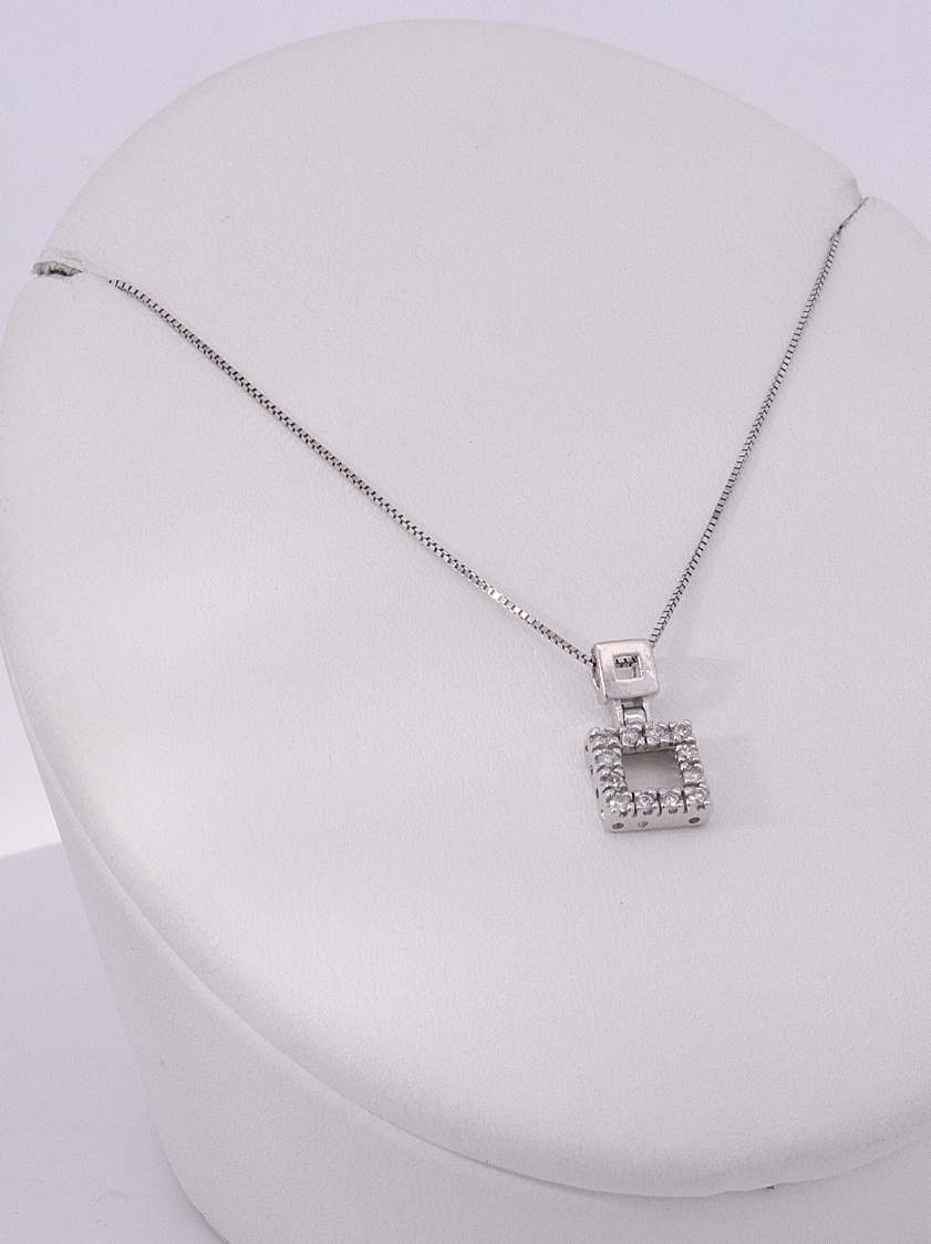 14K White Gold Diamond Necklace – SW20371