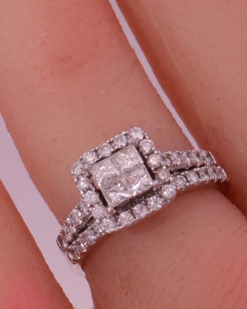 14K White Gold Diamond Bridal Set - SW22599, 5
