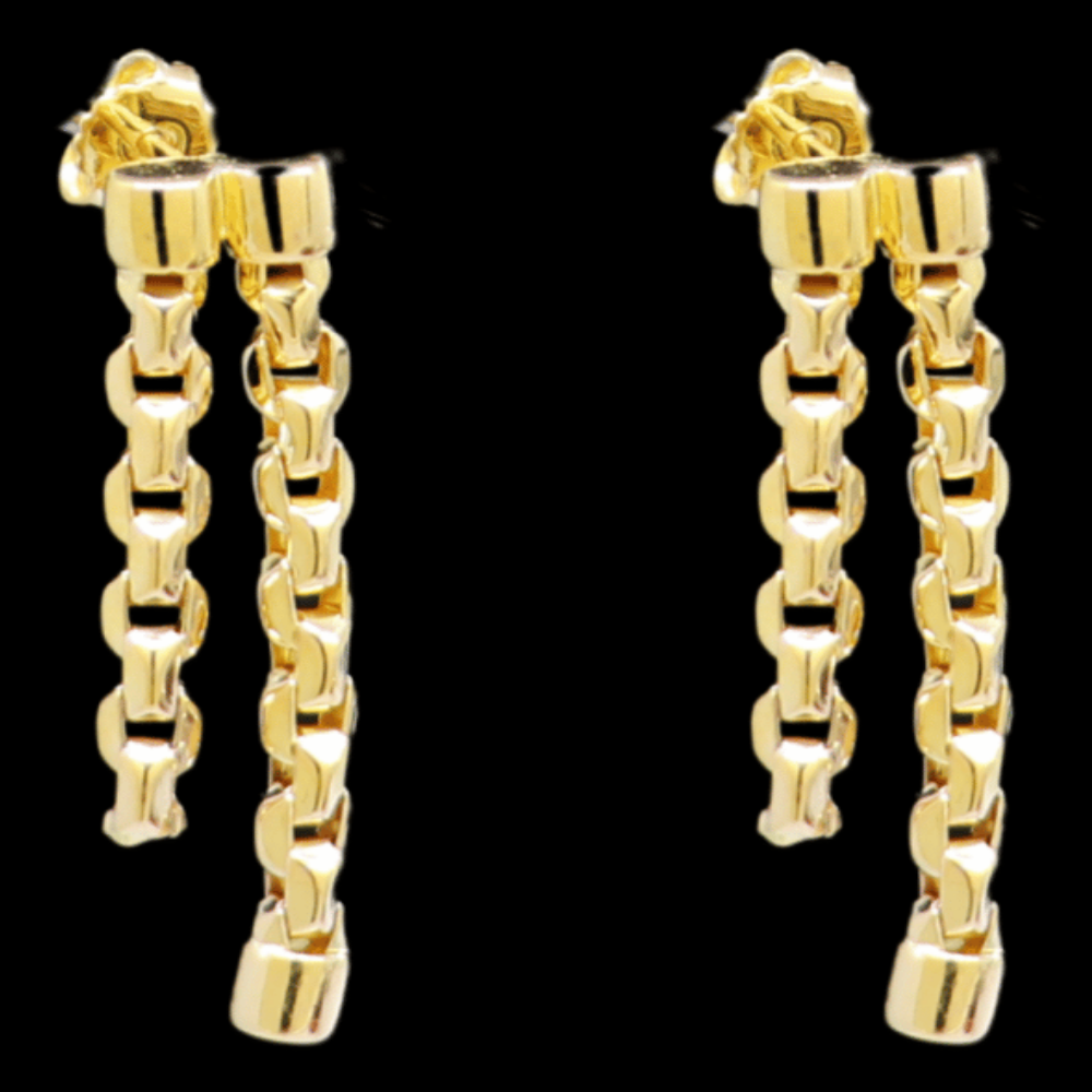 21K Gold Stud Drop Earrings - SW31527