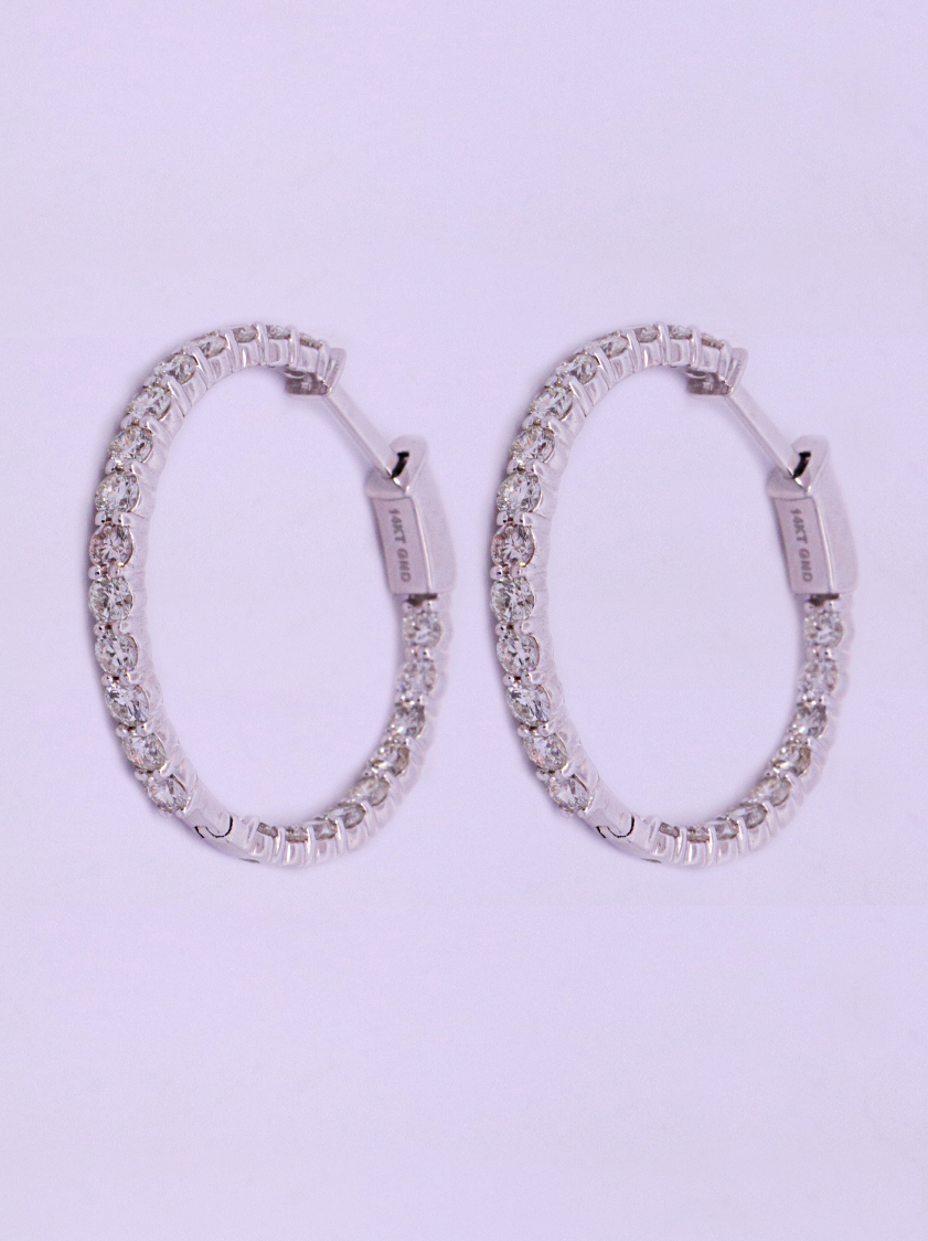 14K White Gold Diamond Earrings – SW20456